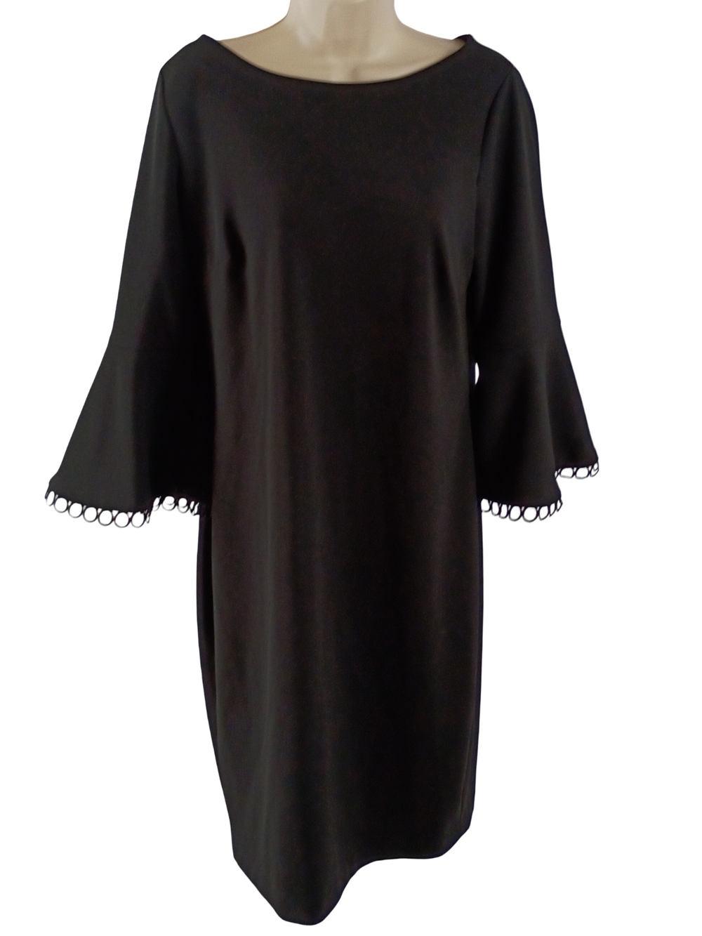 Calvin Klein Black Midi Dress with Bell Sleeves